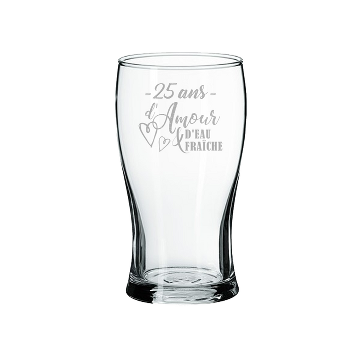 Verre gravé - 25 ans d'amour & d'eau fraîche