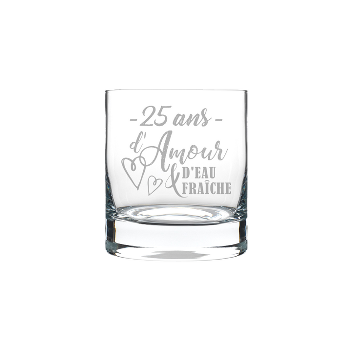Verre gravé - 25 ans d'amour & d'eau fraîche