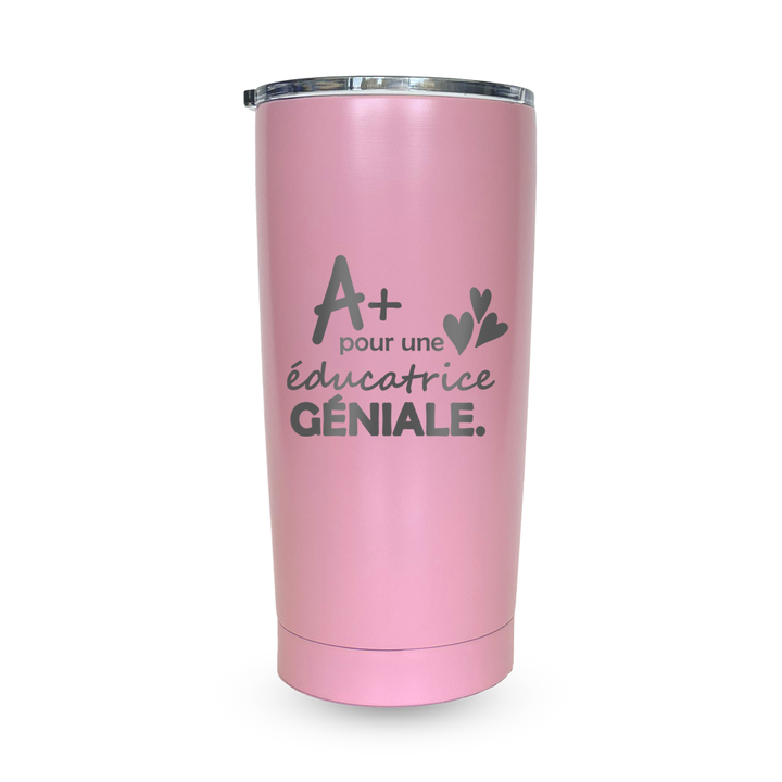 Verre gravé - A+ pour une éducatrice géniale