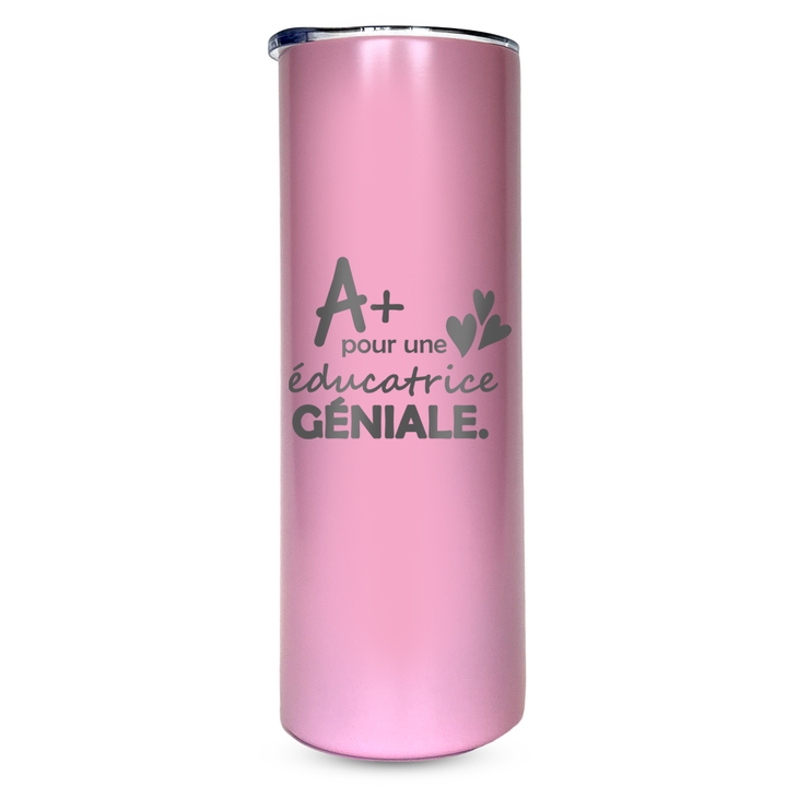 Verre gravé - A+ pour une éducatrice géniale
