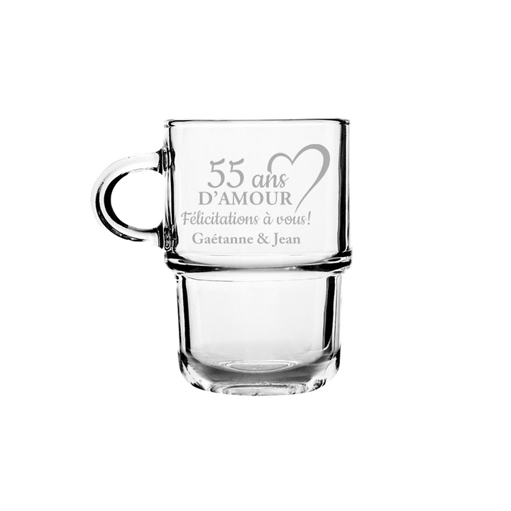 Verre gravé - Année d'amour