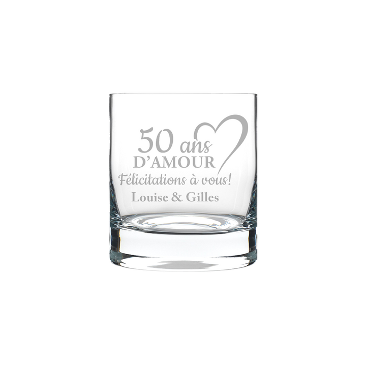 Verre gravé - Année d'amour