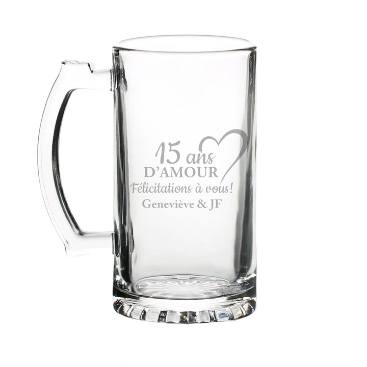 Verre gravé - Année d'amour