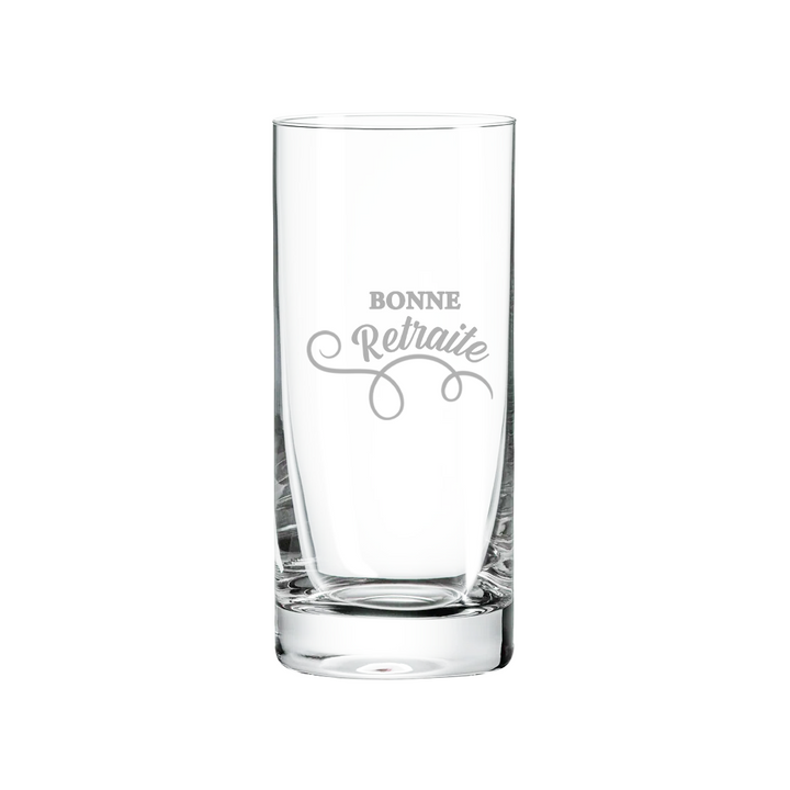 Verre gravé - Bonne retraite