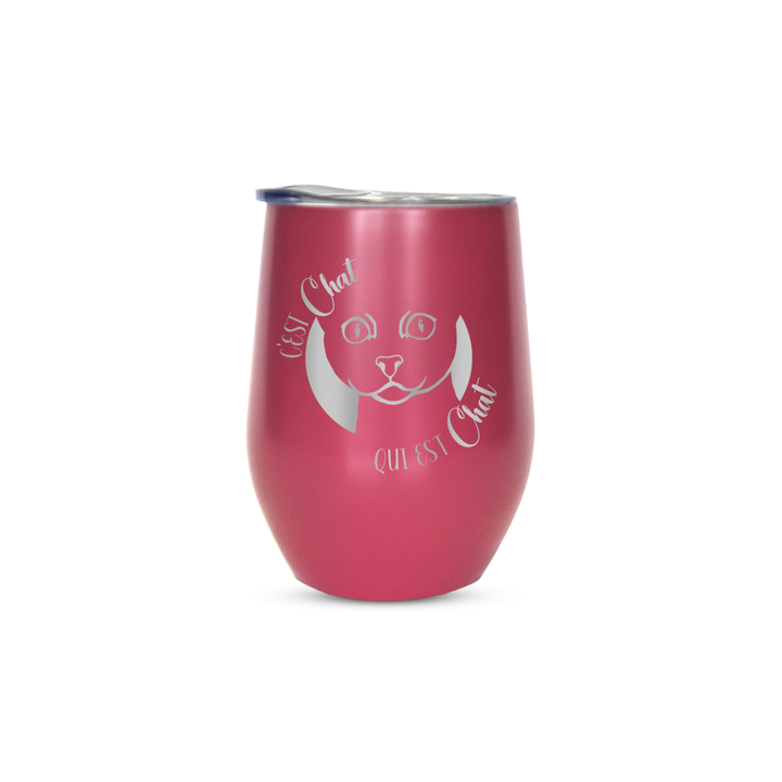 Verre gravé - C'est chat qui est chat