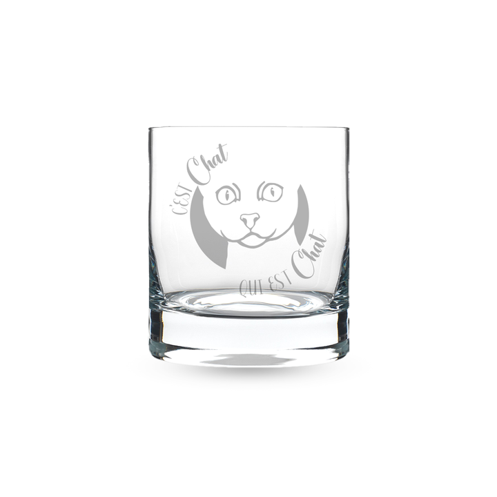 Verre gravé - C'est chat qui est chat