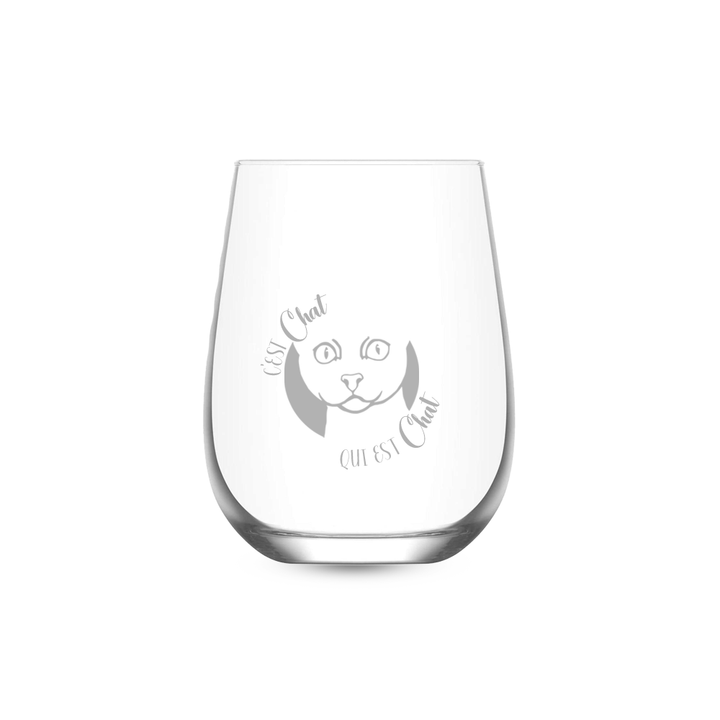 Verre gravé - C'est chat qui est chat