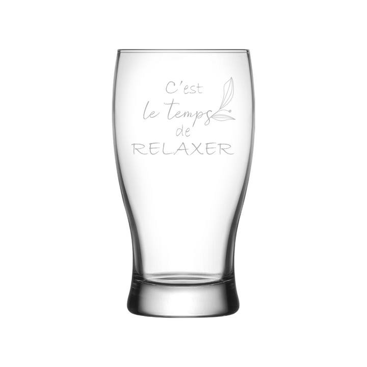 Verre gravé - C'est le temps de relaxer