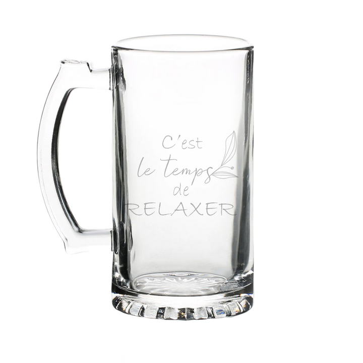 Verre gravé - C'est le temps de relaxer