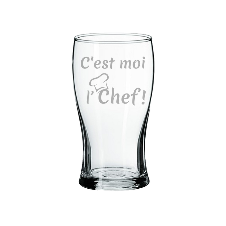 Verre gravé - C'est moi l'Chef
