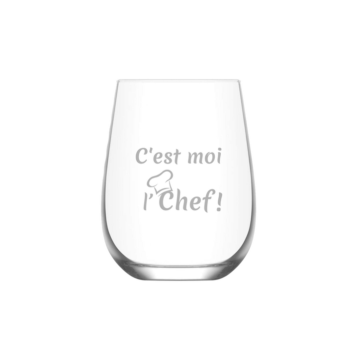 Verre gravé - C'est moi l'Chef