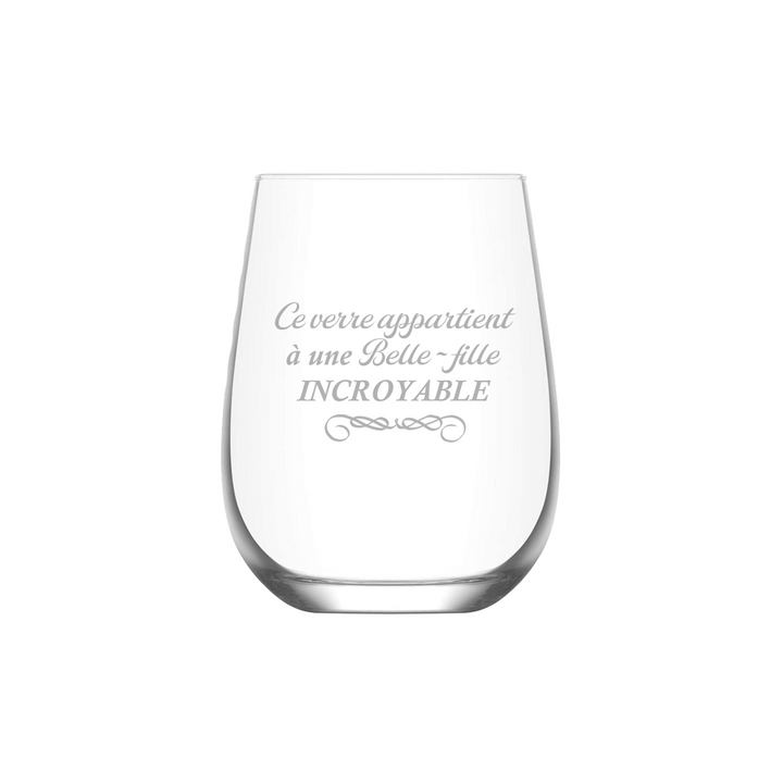 Verre gravé - Ce verre appartient à une belle fille incroyable