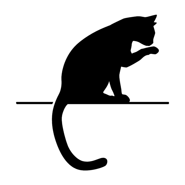 Verre gravé - Chat qui se leche sa patte