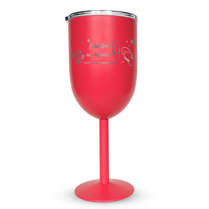 Verre gravé - Éducatrice en vacances