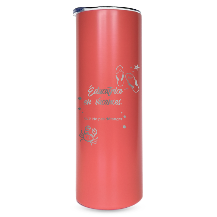 Verre gravé - Éducatrice en vacances