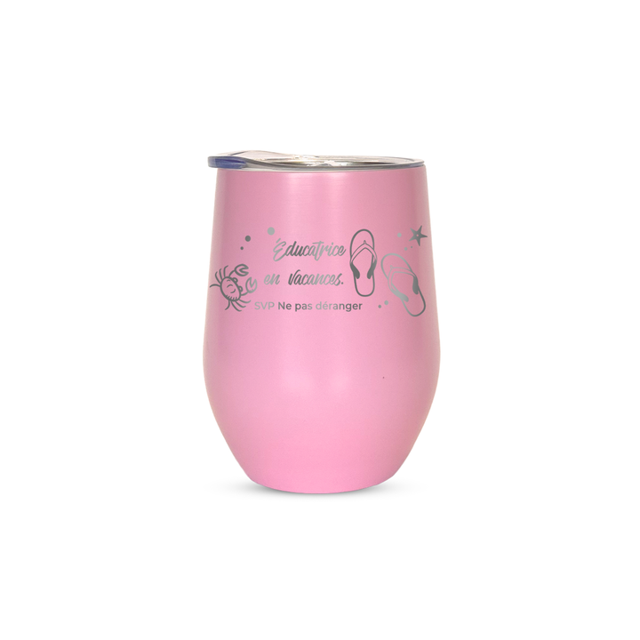 Verre gravé - Éducatrice en vacances