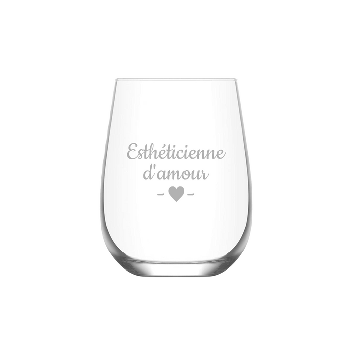 Verre gravé - Esthéticienne d'amour