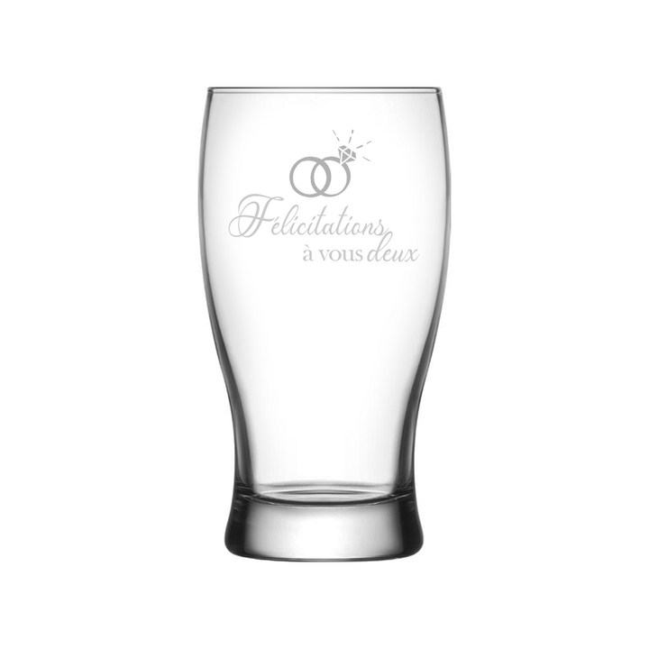 Verre gravé - Félicitations à vous deux