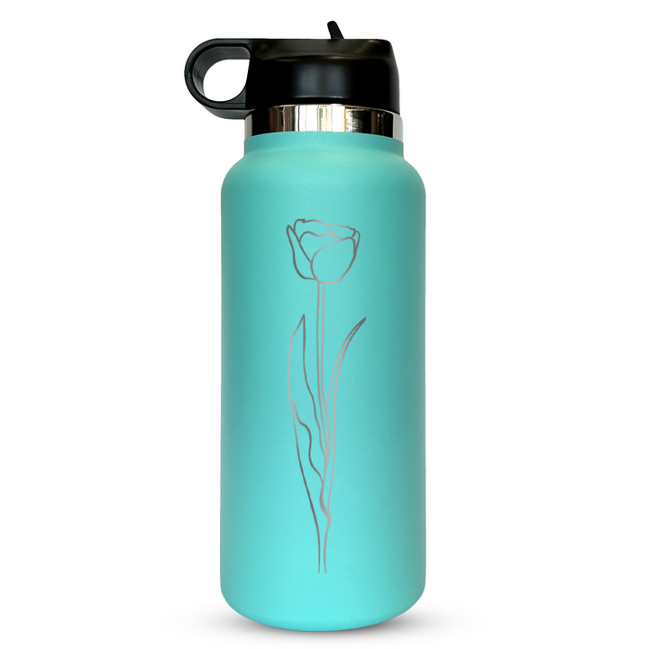 Verre gravé - La tulipe & sa tige