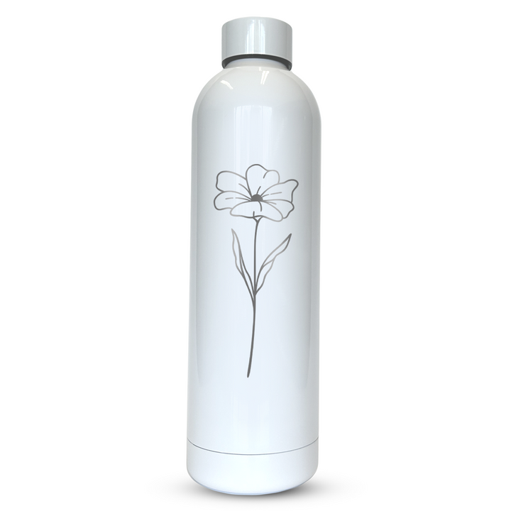 Verre gravé - Fleur délicate