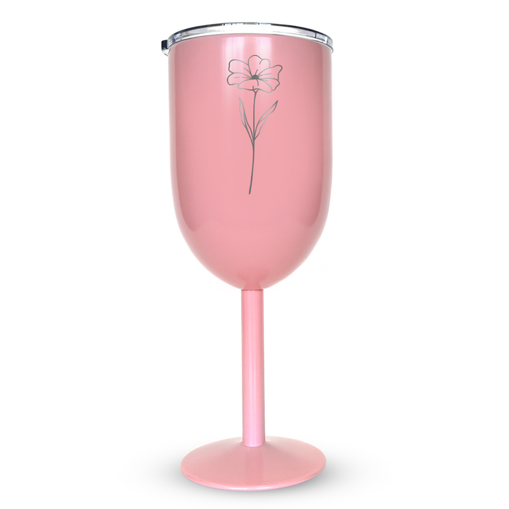 Verre gravé - Fleur délicate