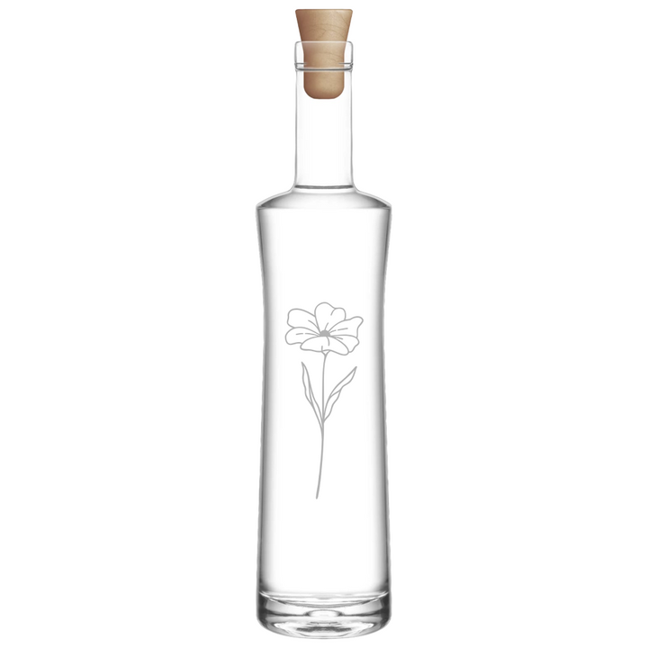 Verre gravé - Fleur délicate