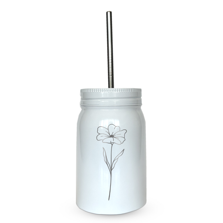 Verre gravé - Fleur délicate