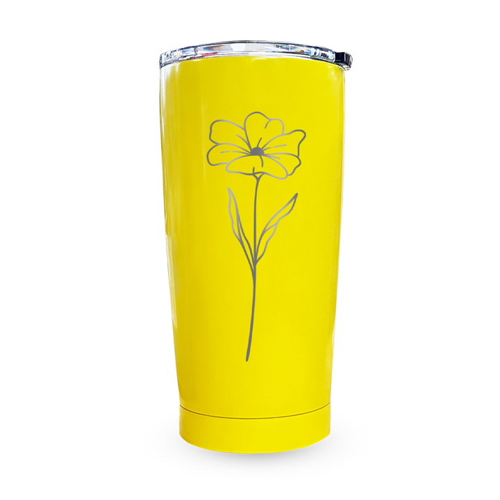 Verre gravé - Fleur délicate