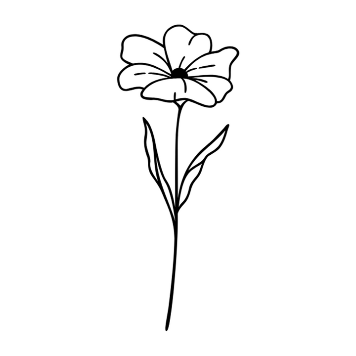 Verre gravé - Fleur délicate