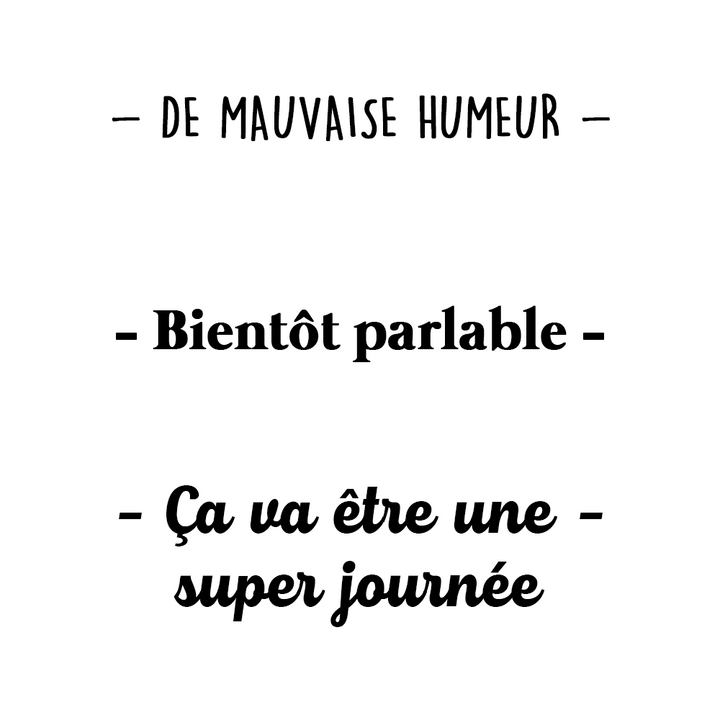 Verre gravé - Mauvaise Humeur - Bientôt parlable - Ça va être une super journée
