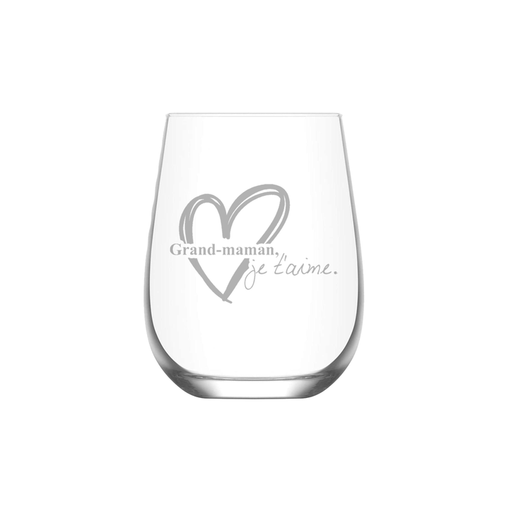 Verre gravé - Grand-Maman, je t'aime