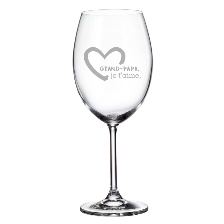 Verre gravé - Grand-Papa, je t'aime