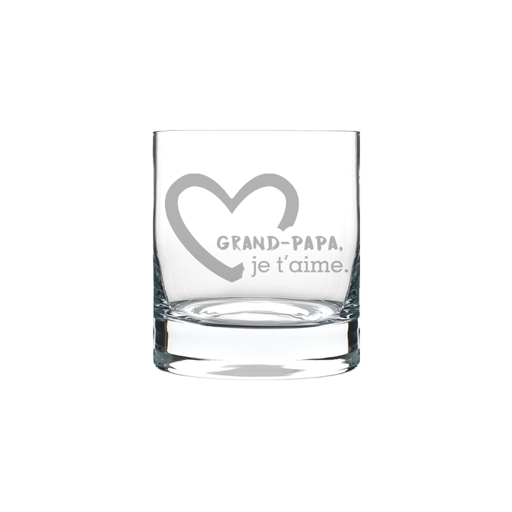 Verre gravé - Grand-Papa, je t'aime