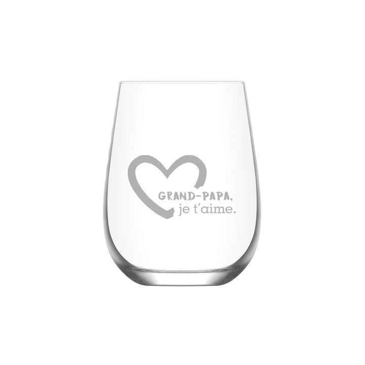 Verre gravé - Grand-Papa, je t'aime