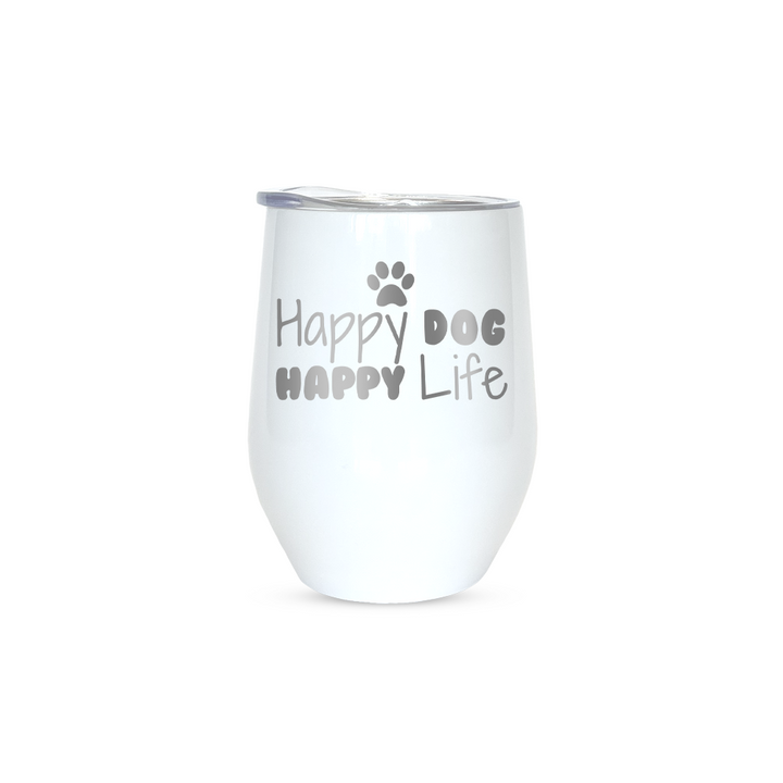 Verre gravé  - Happy dog, Happy life