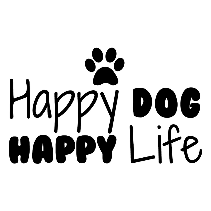 Verre gravé  - Happy dog, Happy life