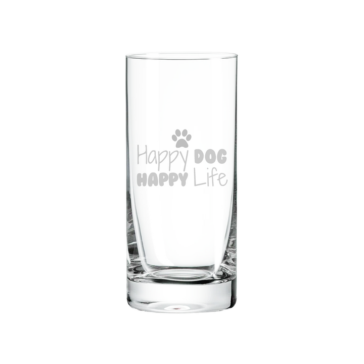 Verre gravé  - Happy dog, Happy life