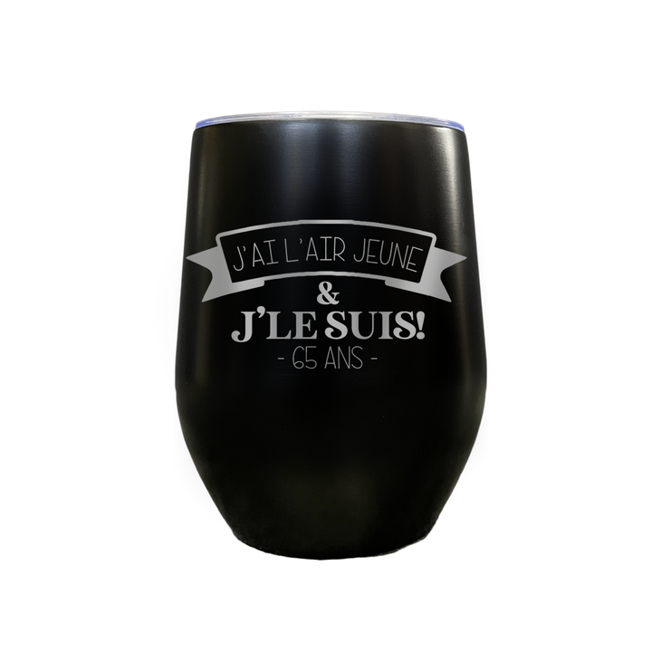 Verre gravé - J'ai l'air jeune & J'le suis!