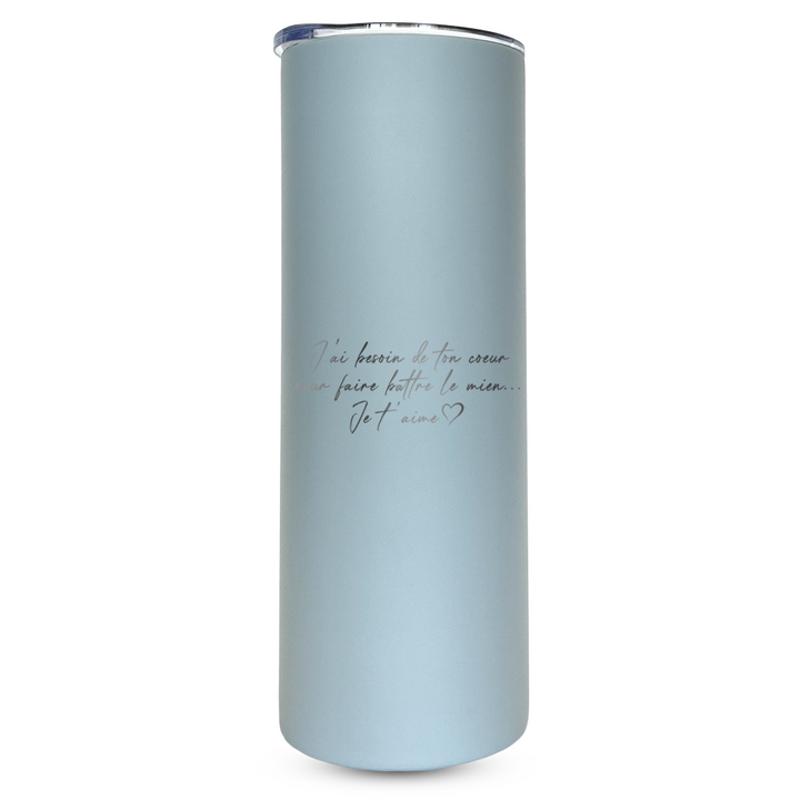 Verre gravé - J'ai besoin de ton coeur