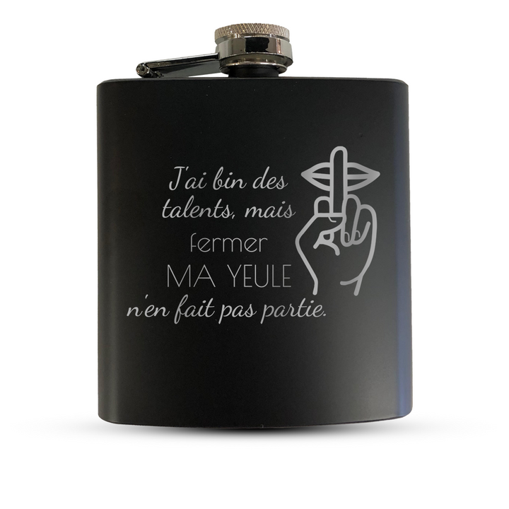 Verre gravé - J'ai bin des talents, mais fermer ma yeule n'en fait pas partie