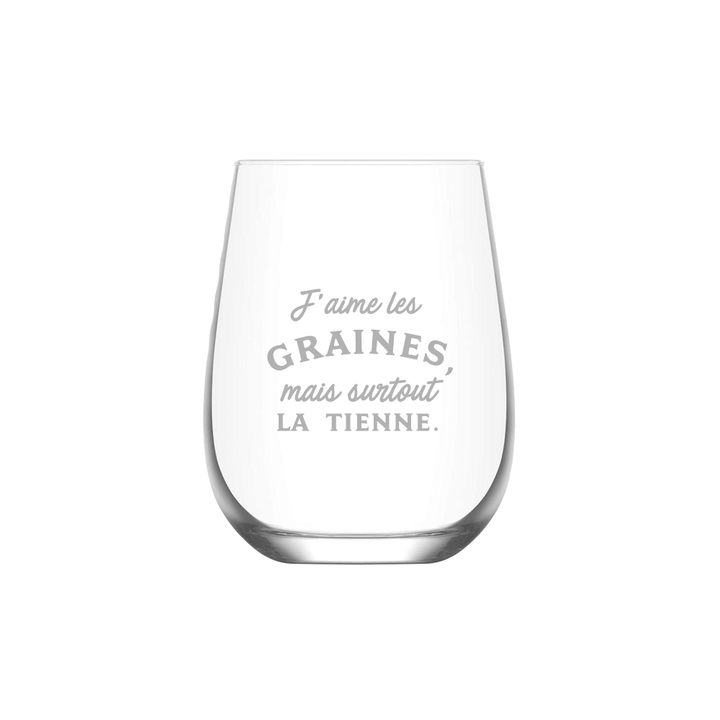 Verre gravé - J'aime les graines
