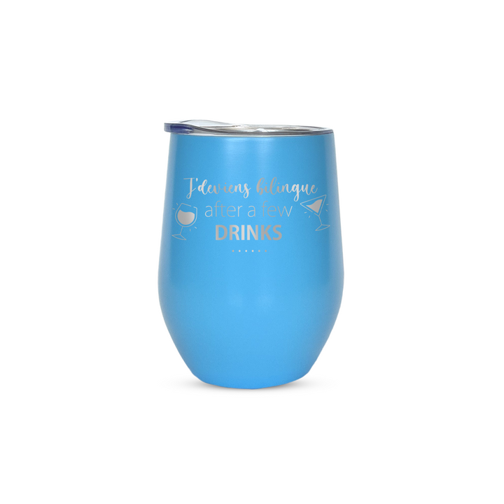 Verre gravé - J'deviens bilingue after a few drinks