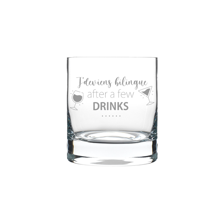 Verre gravé - J'deviens bilingue after a few drinks