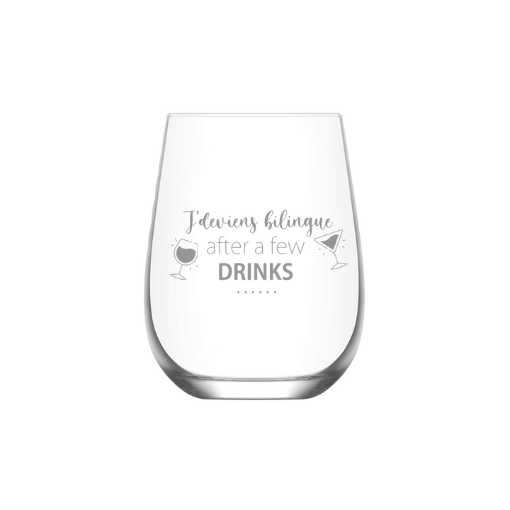 Verre gravé - J'deviens bilingue after a few drinks