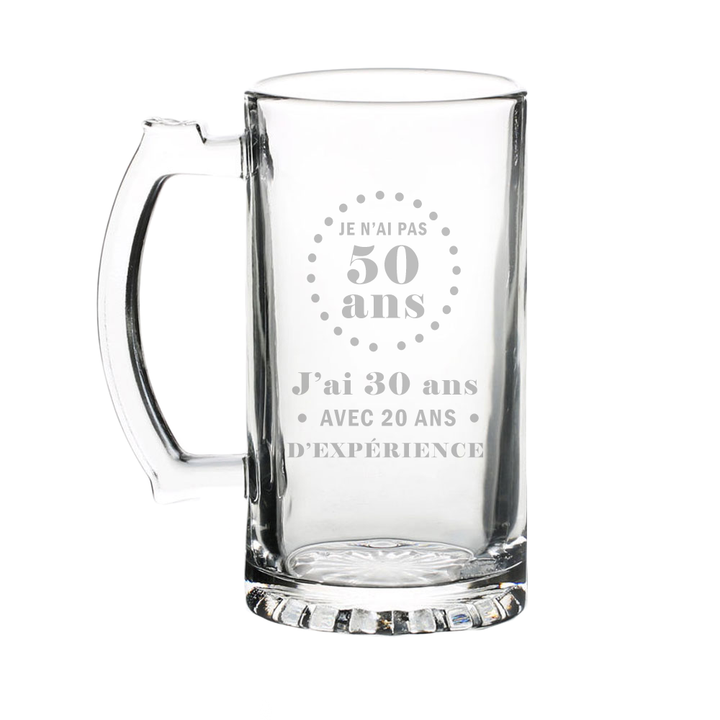 Verre gravé - Je n'ai pas 50 ans