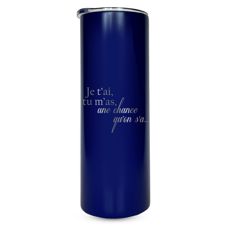 Verre gravé - Je t'ai, tu m'as, une chance qu'on s'a