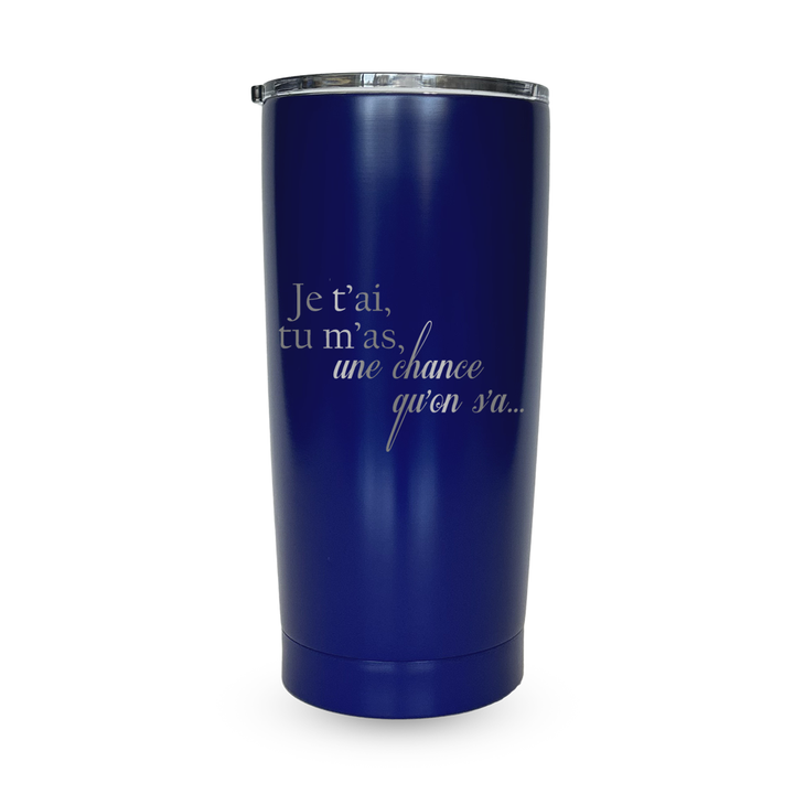 Verre gravé - Je t'ai, tu m'as, une chance qu'on s'a