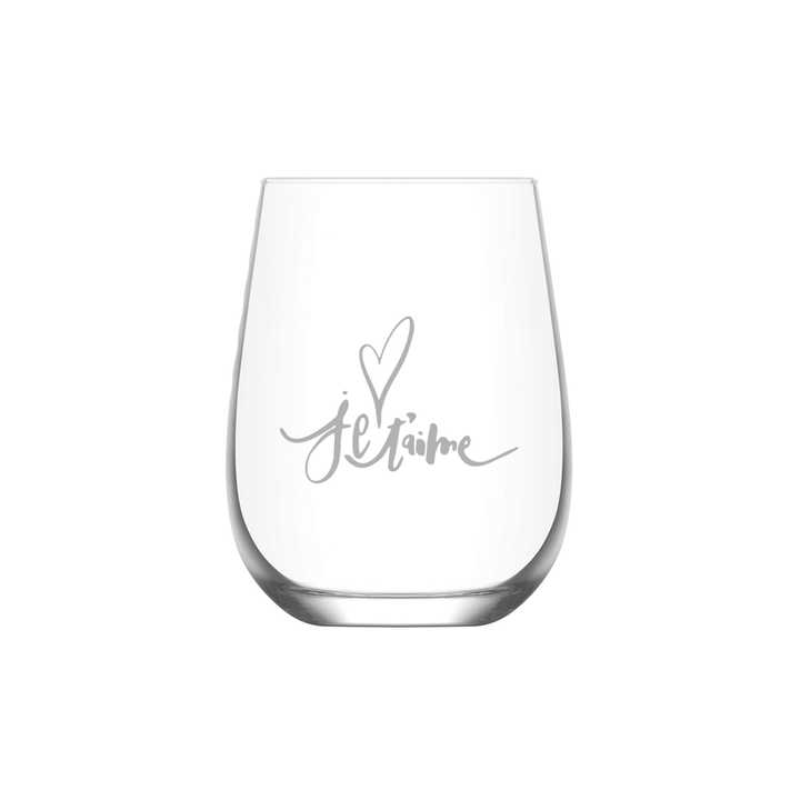 Verre gravé - Je t'aime