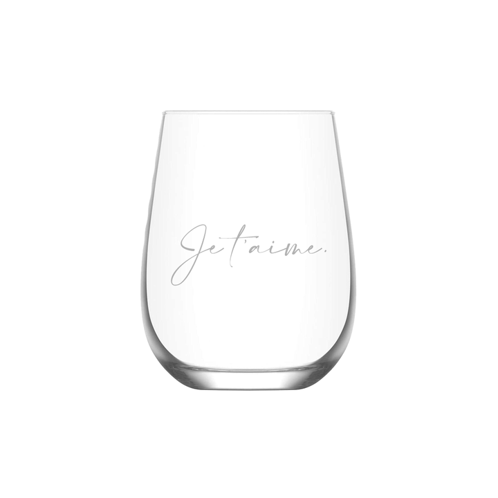 Verre gravé - Je t'aime.