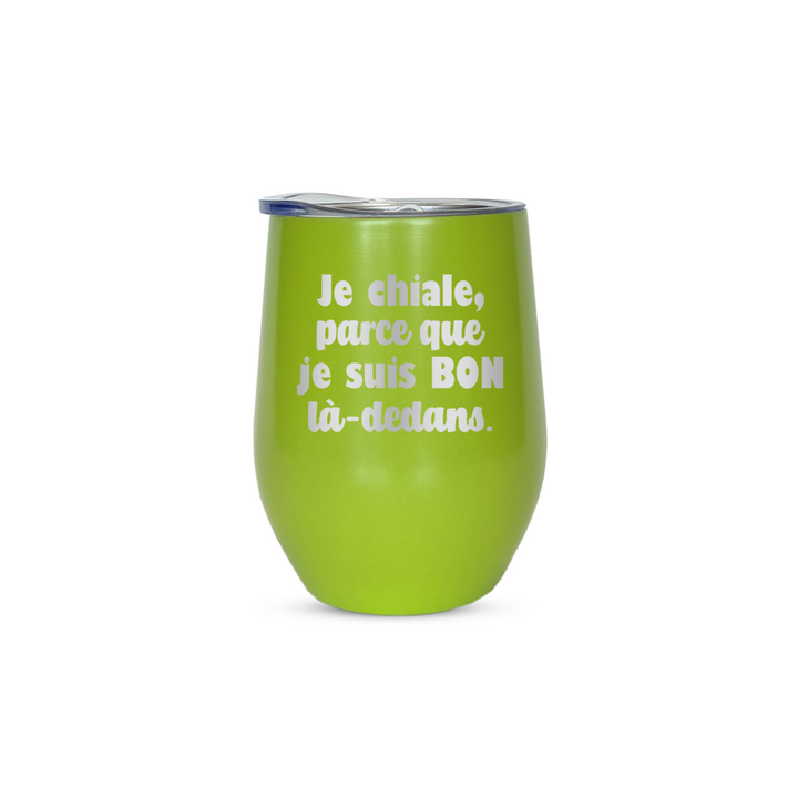 Verre gravé - Je chiale, parce que je suis bon là-dedans